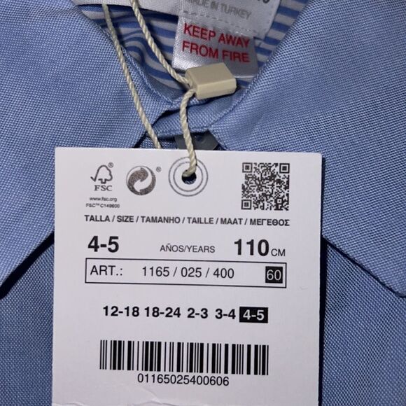 ZARA Kids | Blue | END-ON-END STRIPED SHIRT - Picture 5 of 6